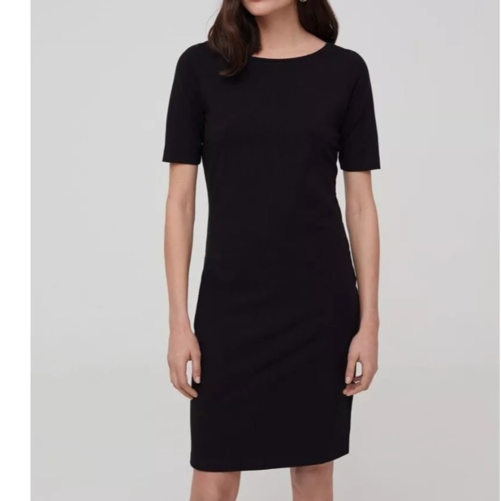 Talbots Black Womens‎ Shift Boat Neck Short Sleeve Black Dress Size 8